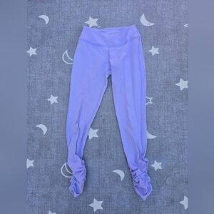 Lilac Ruched Cropped Leggings